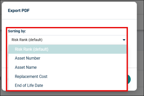 Sorting by drop-down to export pdf